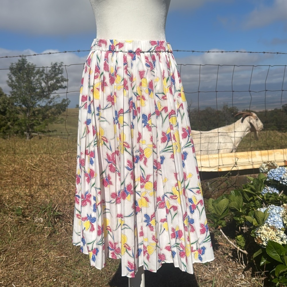 Banana republic Retro Twee Floral Pleated Midi Skirt XS